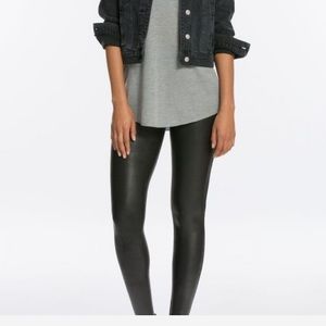 Spanx black faux leggings XL NWT